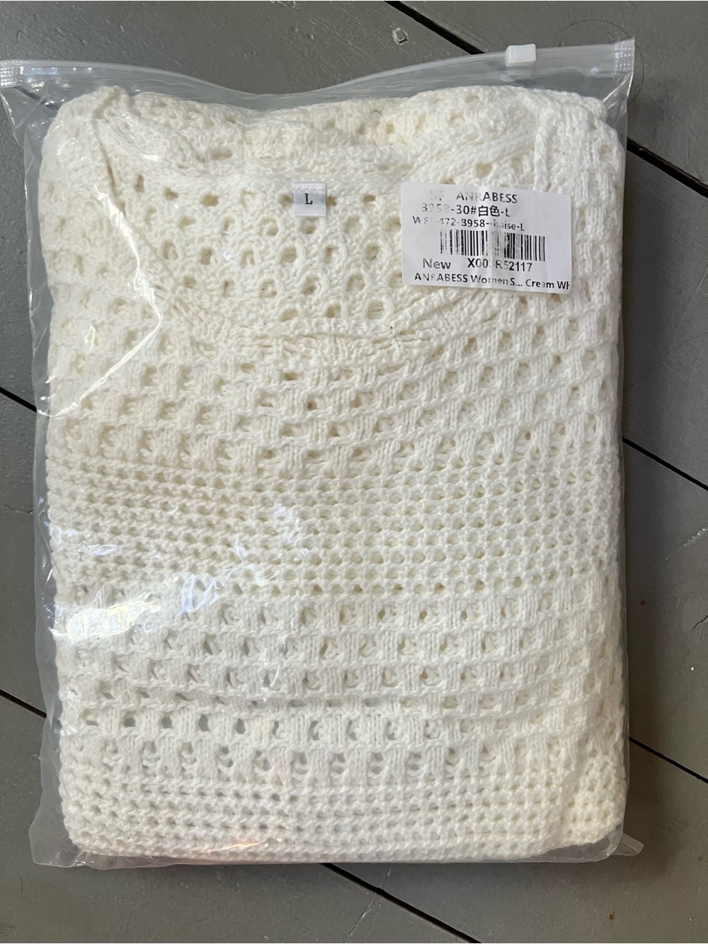 Resort Cream Crochet Knit Coverup (Women - L)